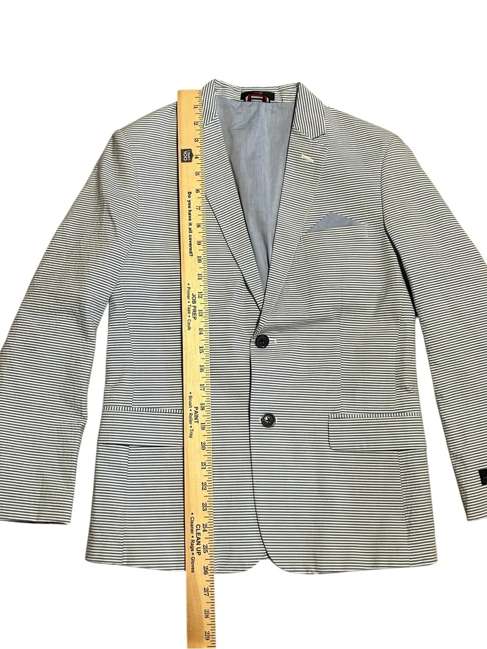 New Tommy Hilfiger Blue White Striped Seersucker Jacket Boys Size 14 NWT